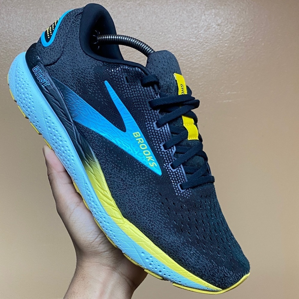Brooks Ghost 16 Mens Running Sneakers “Black/Forged Iron/Blue” Size 12 Wide - Picture 8 of 16
